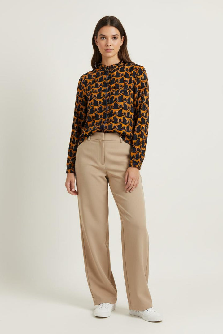 Chemise Noire et Orange - Taille M/38 de la marque La Redoute Collections | PARAD100691 - Vendu par Paradigme - Image 1