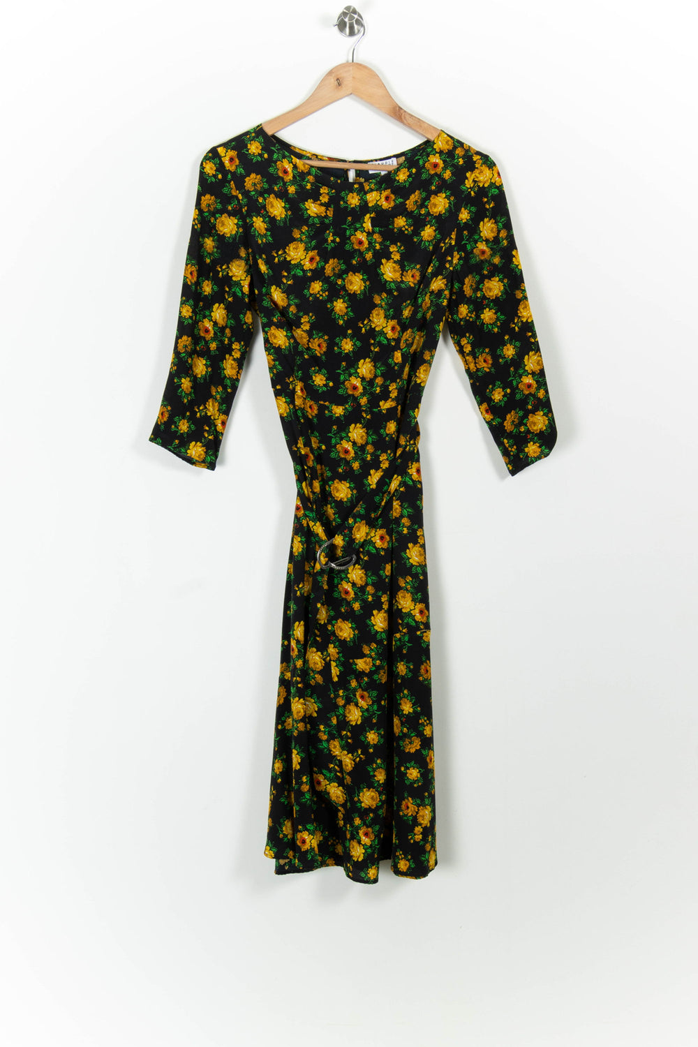 Robe Longue Noire et Jaune - Taille M/38 de la marque Claudie Pierlot | PARAD100704 - Vendu par Paradigme - Image 2