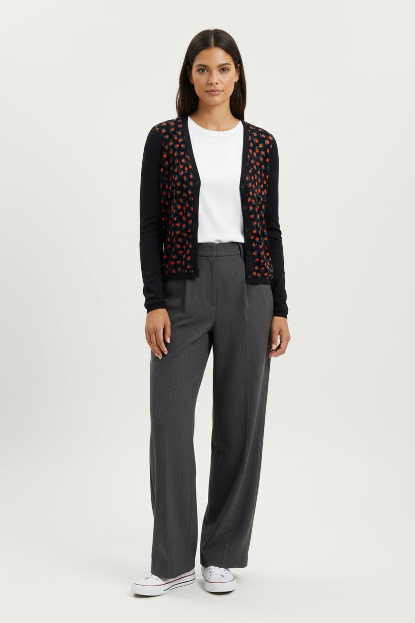 Cardigan Noir et Rouge - Taille M/38 de la marque Tara Jarmon | PARAD100705 - Vendu par Paradigme - Image 1