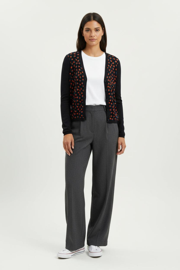 Cardigan Noir et Rouge - Taille M/38 de la marque Tara Jarmon | PARAD100705 - Vendu par Paradigme - Image 1