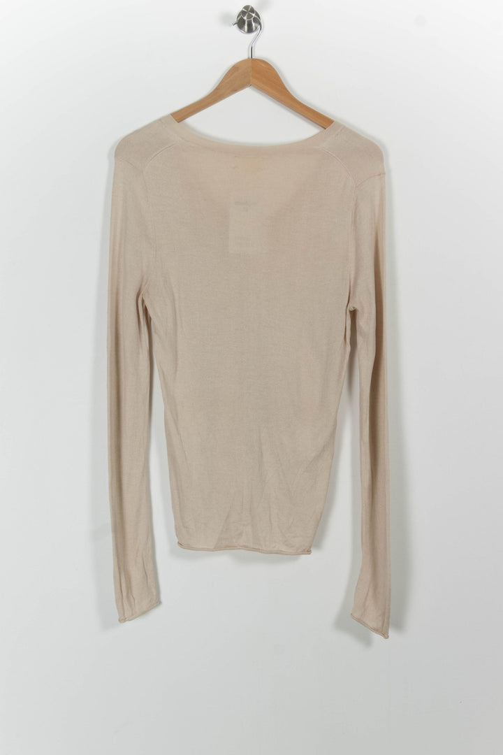 Pull Col V Beige - Taille M/38 de la marque From Future | PARAD100716 - Vendu par Paradigme - Image 4