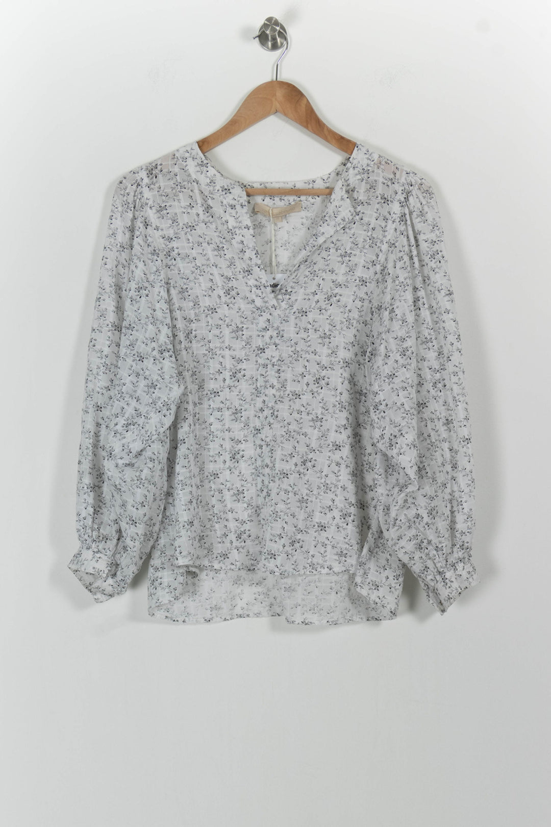 Blouse Blanche à Fleurs Grises - Taille S/36 de la marque Vanessa Bruno | PARAD100719 - Vendu par Paradigme - Image 2
