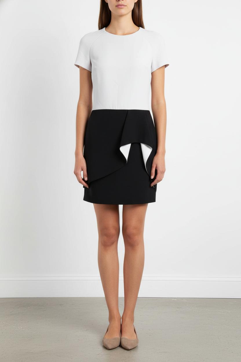 Robe Courte Blanche et Noire - Taille S/36 de la marque Maje | PARAD100727 - Vendu par Paradigme - Image 1