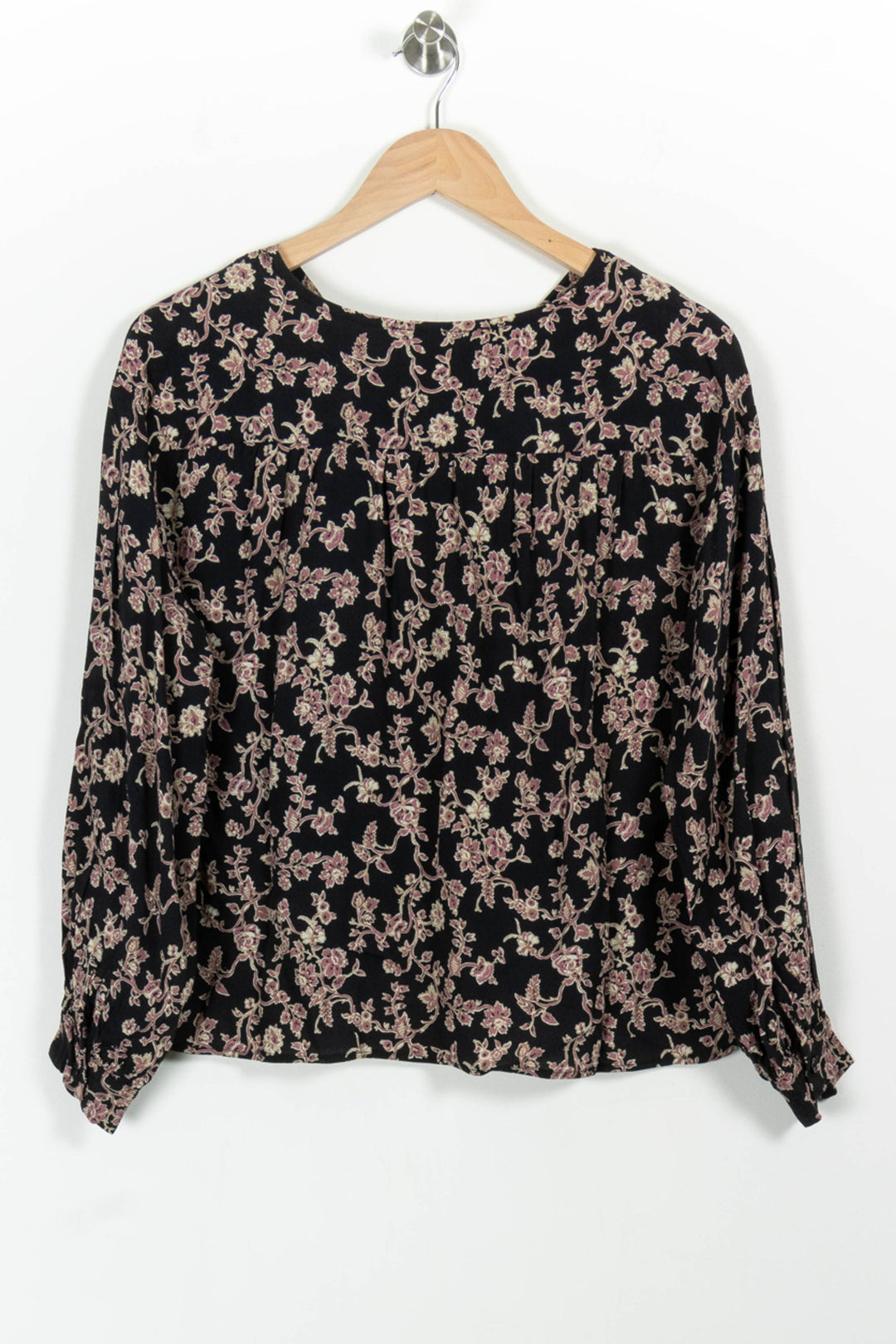 Blouse Noire et Fleurie - Taille S/36 de la marque La Fée Maraboutée | PARAD100736 - Vendu par Paradigme - Image 4