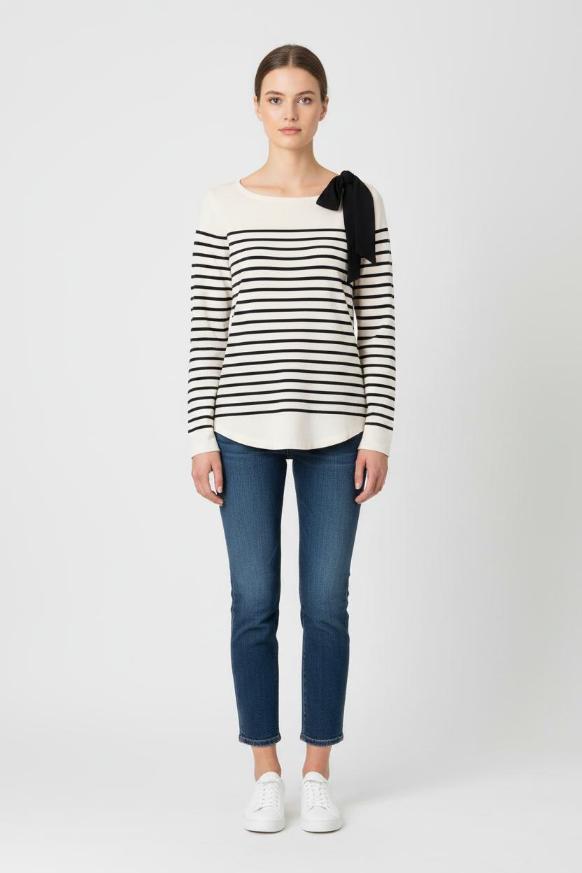 Marinière Rose et Noire - Taille S/36 de la marque Claudie Pierlot | PARAD100739 - Vendu par Paradigme - Image 1