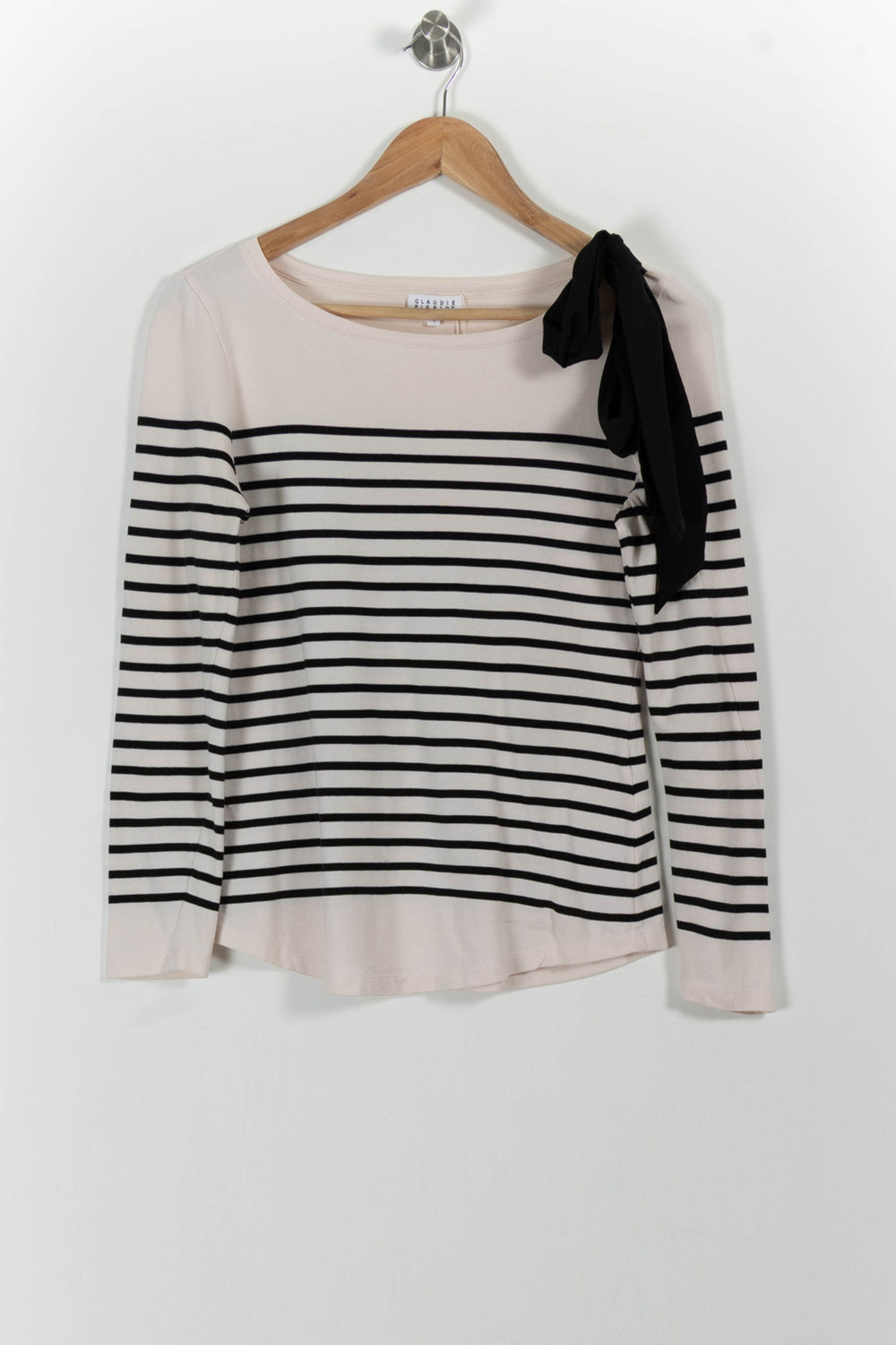 Marinière Rose et Noire - Taille S/36 de la marque Claudie Pierlot | PARAD100739 - Vendu par Paradigme - Image 2