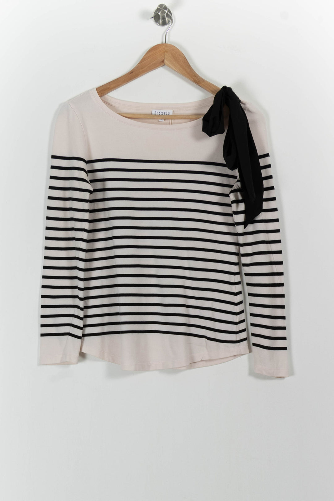 Marinière Rose et Noire - Taille S/36 de la marque Claudie Pierlot | PARAD100739 - Vendu par Paradigme - Image 2