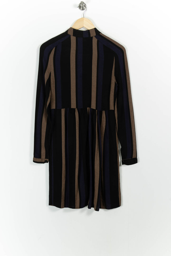 Robe Chemise Noire et Marron - Taille XS/34 de la marque La Fée Maraboutée | PARAD100742 - Vendu par Paradigme - Image 4