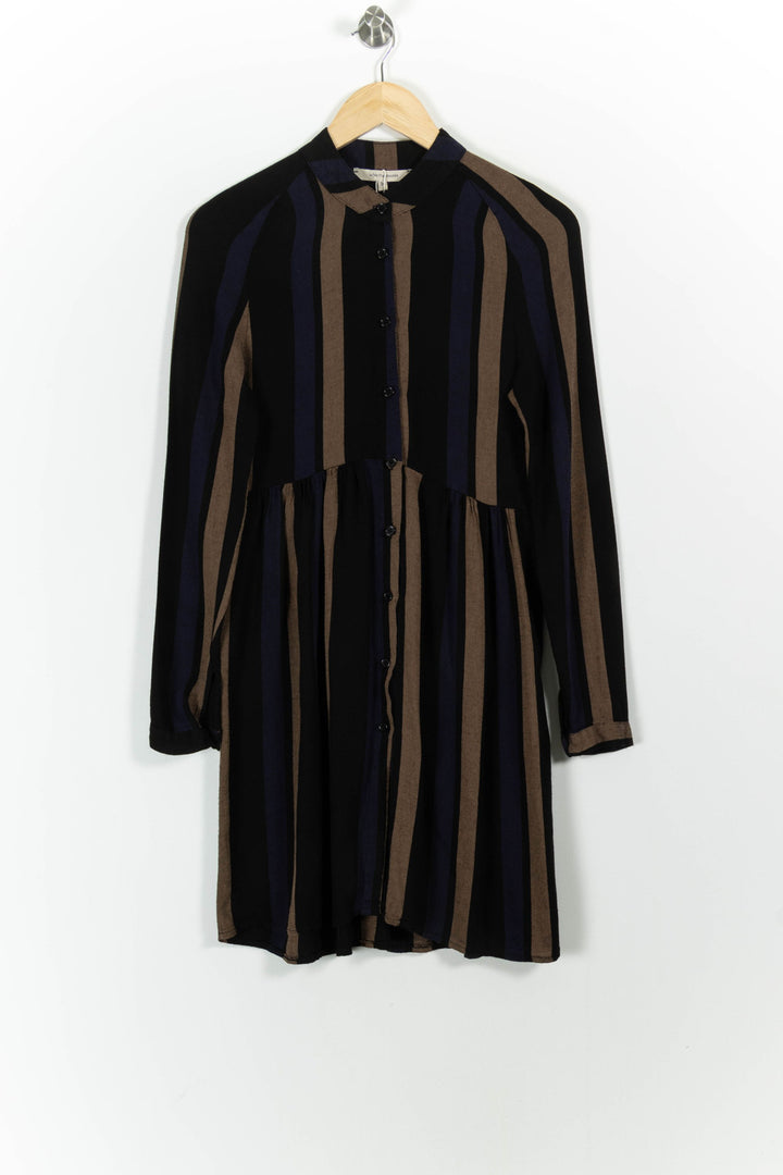 Robe Chemise Noire et Marron - Taille XS/34 de la marque La Fée Maraboutée | PARAD100742 - Vendu par Paradigme - Image 2