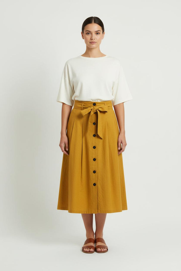 Jupe Midi Jaune - Taille M/38 de la marque Sézane | PARAD100748 - Vendu par Paradigme - Image 1