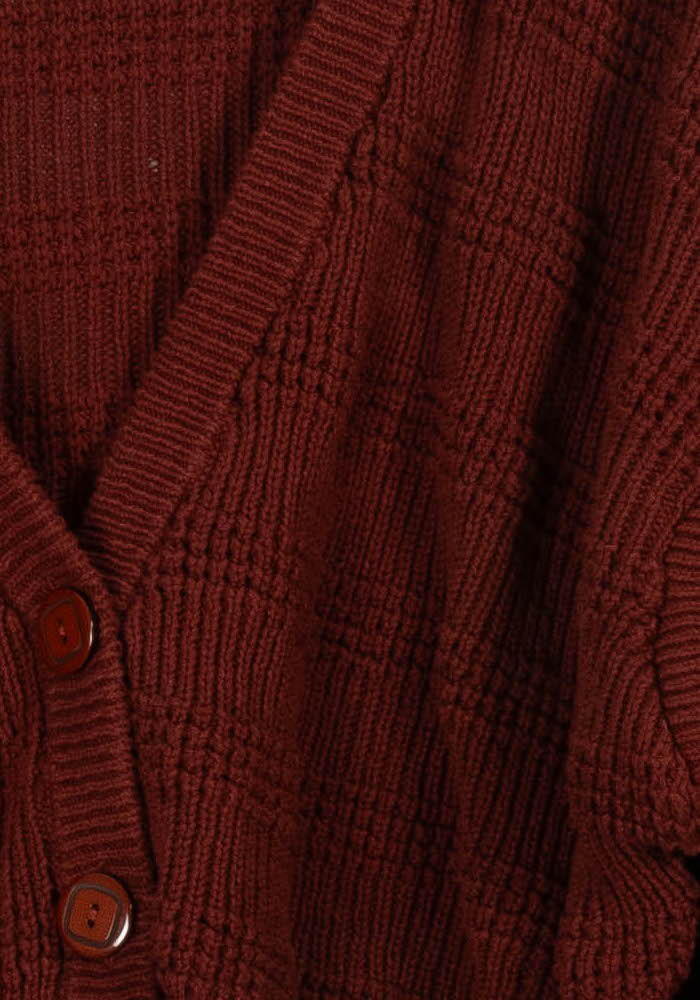 Cardigan Bordeaux - Taille M/38 de la marque American Vintage | PARAD100749 - Vendu par Paradigme - Image 3