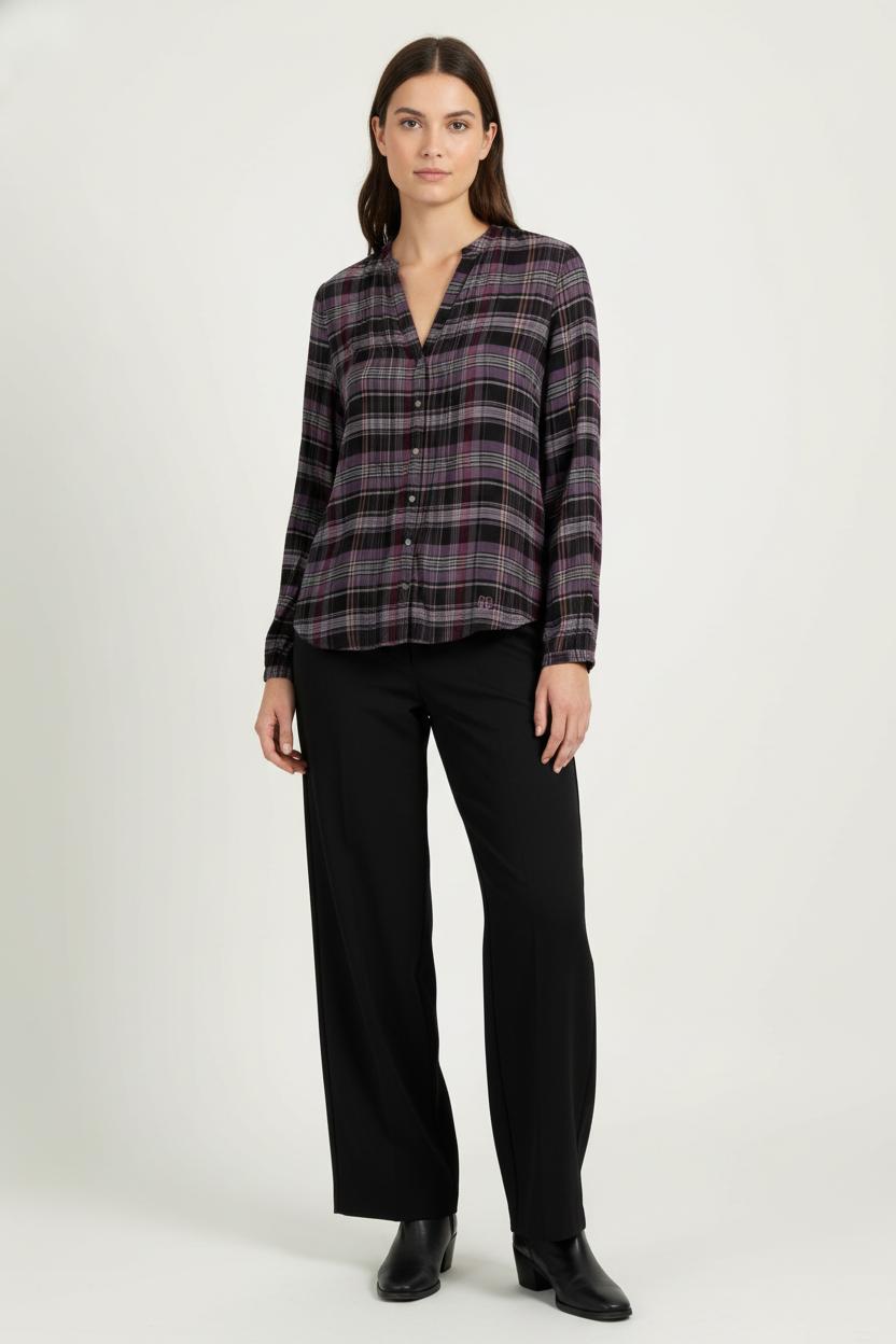 Chemise à Carreaux Violette et Noire - Taille S/36 de la marque Bérénice | PARAD100755 - Vendu par Paradigme - Image 1