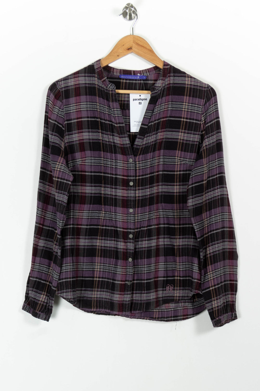 Chemise à Carreaux Violette et Noire - Taille S/36 de la marque Bérénice | PARAD100755 - Vendu par Paradigme - Image 2