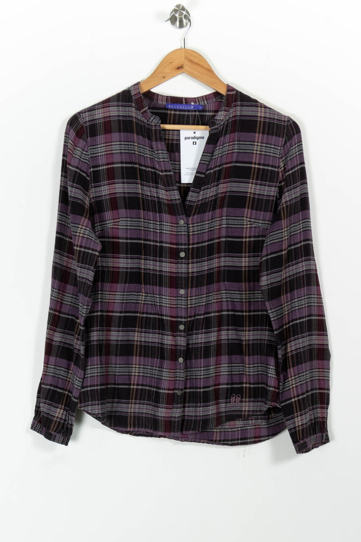 Chemise à Carreaux Violette et Noire - Taille S/36 de la marque Bérénice | PARAD100755 - Vendu par Paradigme - Image 2