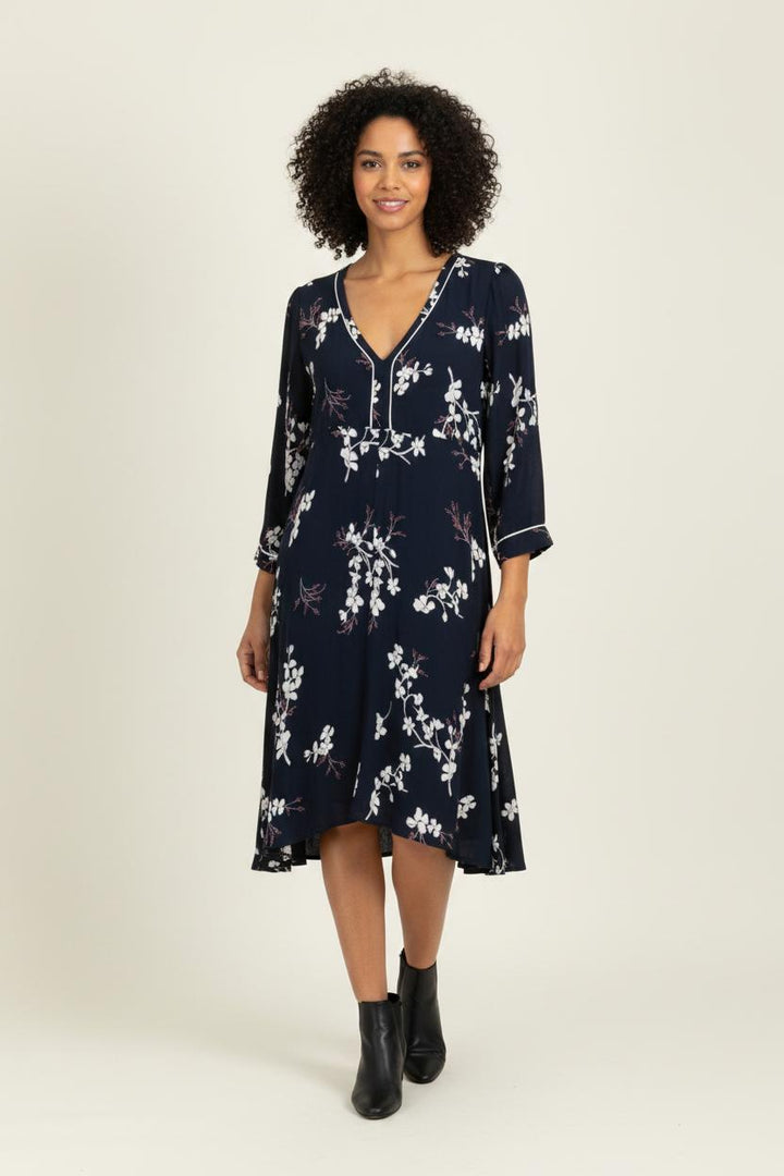 Robe Midi Bleu Marine et Blanche - Taille M/38 de la marque Stella Forest | PARAD100756 - Vendu par Paradigme - Image 1
