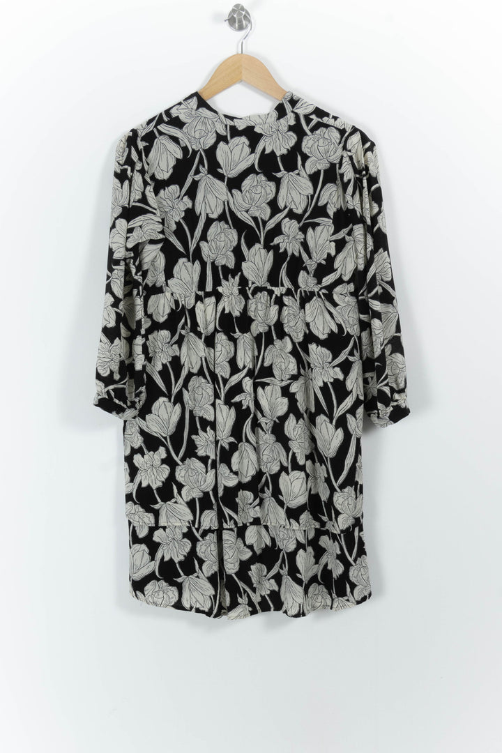 Robe Fleurie Noire et Blanche - Taille S/36 de la marque ZAPA | PARAD100760 - Vendu par Paradigme - Image 4
