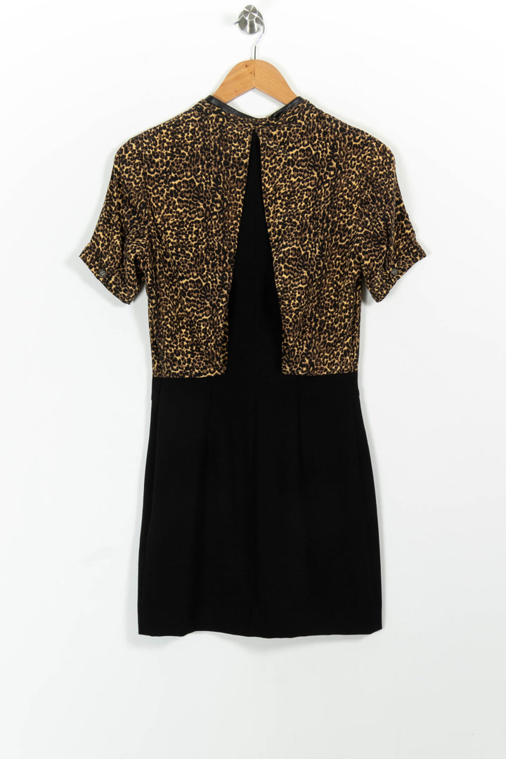 Robe Midi Léopard et Noire - Taille S/36 de la marque The Kooples | PARAD100766 - Vendu par Paradigme - Image 4