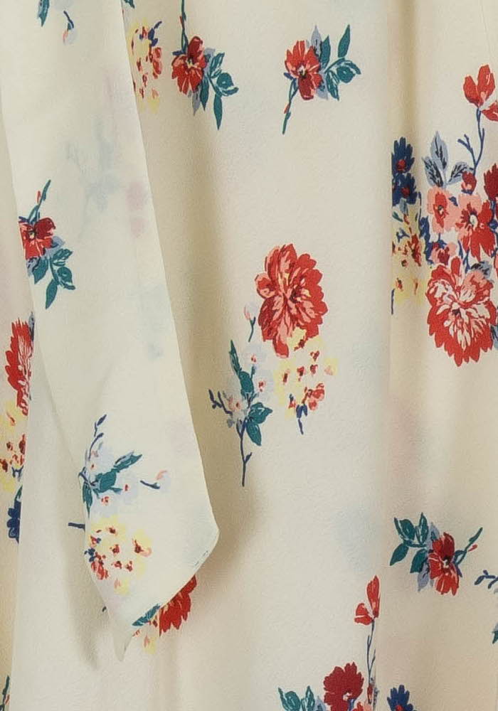 Jupe Longue Écrue à Fleurs Rouges et Bleues - Taille S/36 de la marque Comptoir des Cotonniers | PARAD100769 - Vendu par Paradigme - Image 3