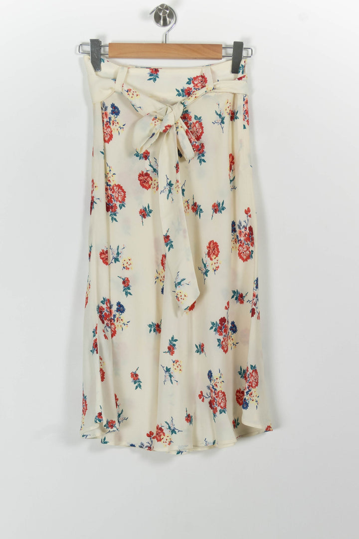Jupe Longue Écrue à Fleurs Rouges et Bleues - Taille S/36 de la marque Comptoir des Cotonniers | PARAD100769 - Vendu par Paradigme - Image 2