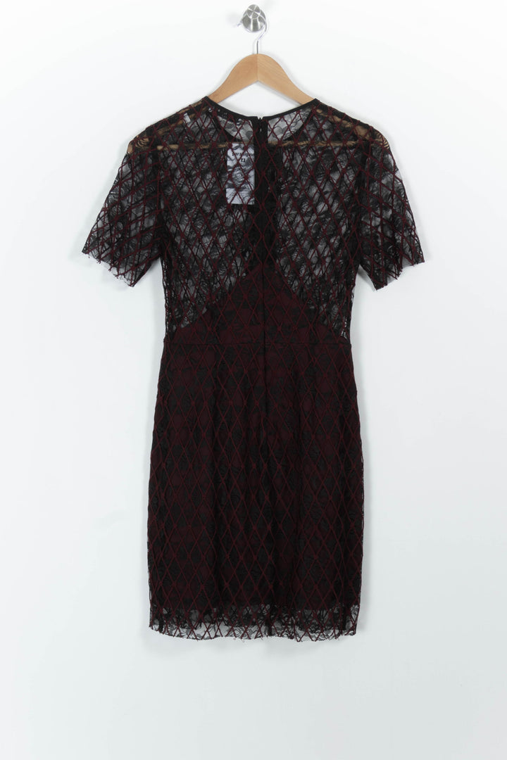 Robe Midi Noire et Bordeaux - Taille S/36 de la marque Sandro | PARAD100770 - Vendu par Paradigme - Image 4