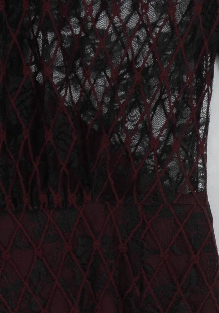 Robe Midi Noire et Bordeaux - Taille S/36 de la marque Sandro | PARAD100770 - Vendu par Paradigme - Image 3
