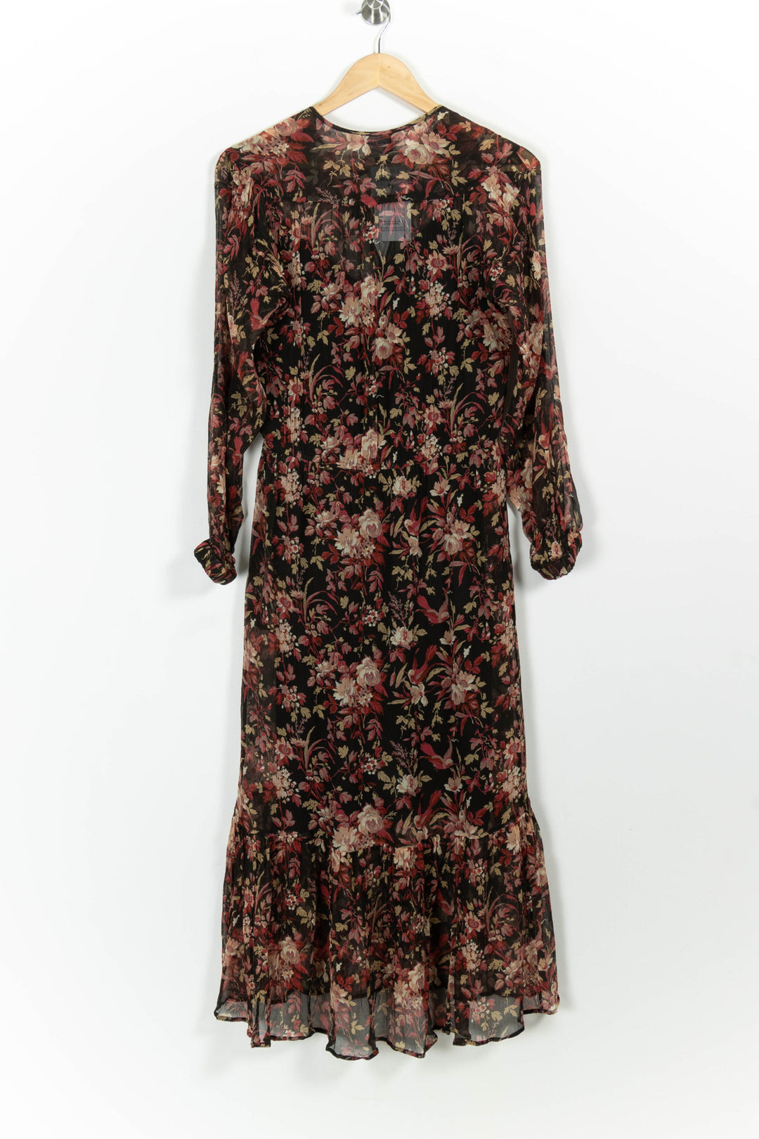 Robe Longue Noire et Fleurie - Taille S/36 de la marque The Kooples | PARAD100774 - Vendu par Paradigme - Image 4