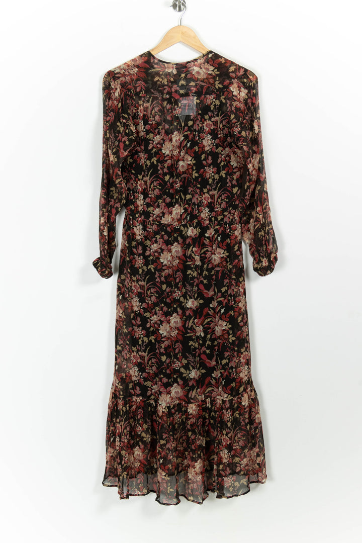Robe Longue Noire et Fleurie - Taille S/36 de la marque The Kooples | PARAD100774 - Vendu par Paradigme - Image 4