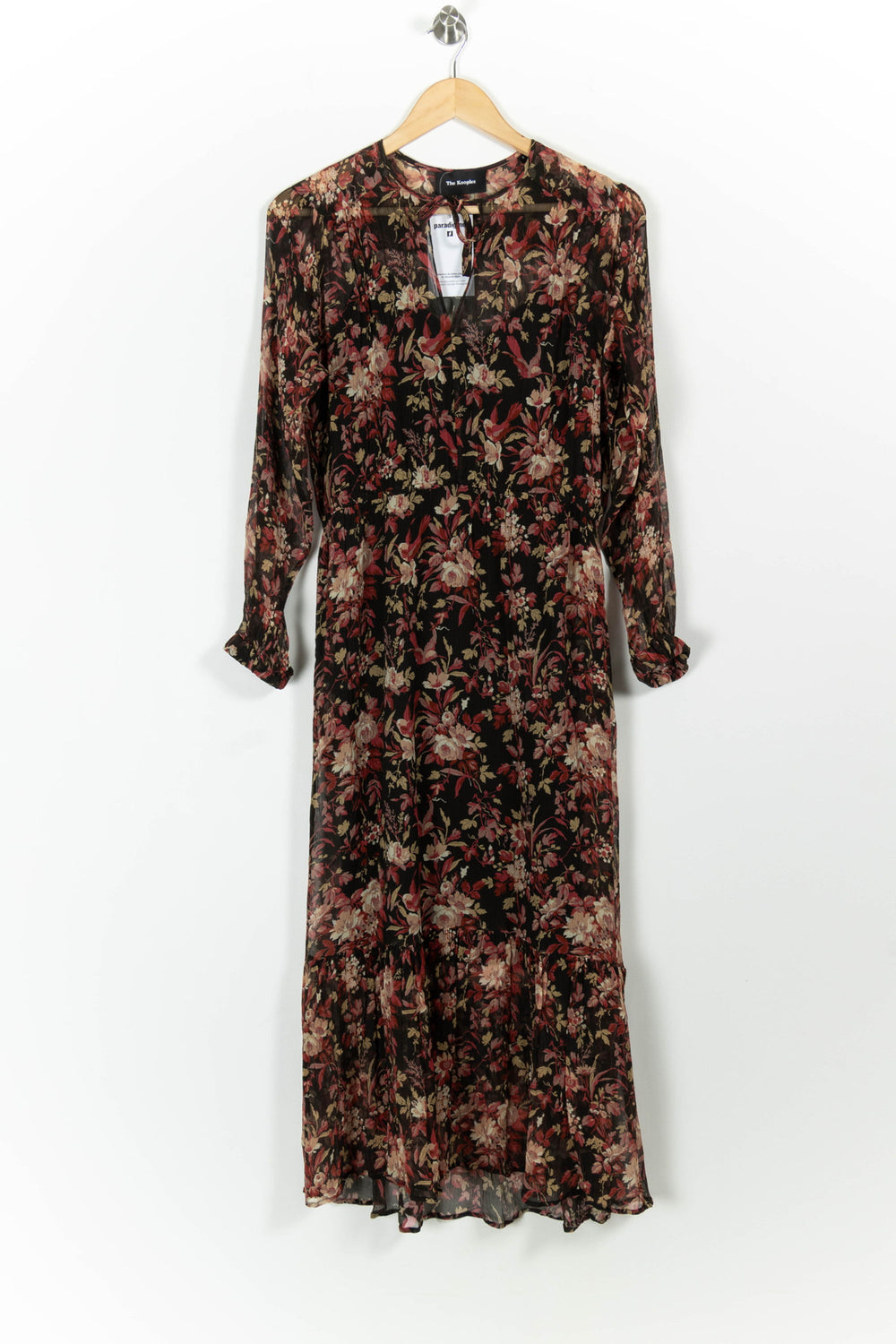 Robe Longue Noire et Fleurie - Taille S/36 de la marque The Kooples | PARAD100774 - Vendu par Paradigme - Image 2