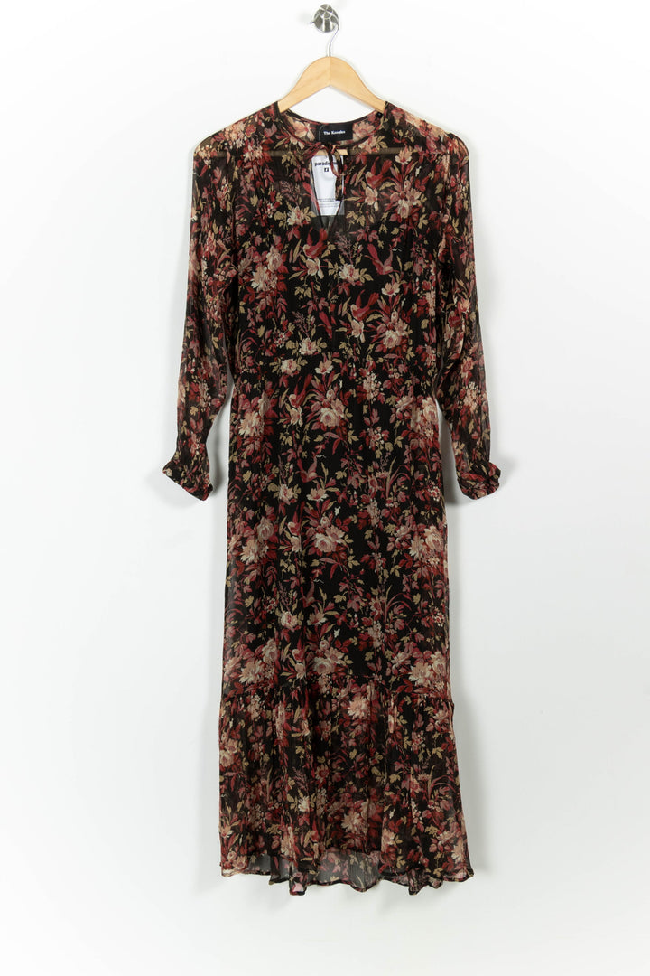 Robe Longue Noire et Fleurie - Taille S/36 de la marque The Kooples | PARAD100774 - Vendu par Paradigme - Image 2