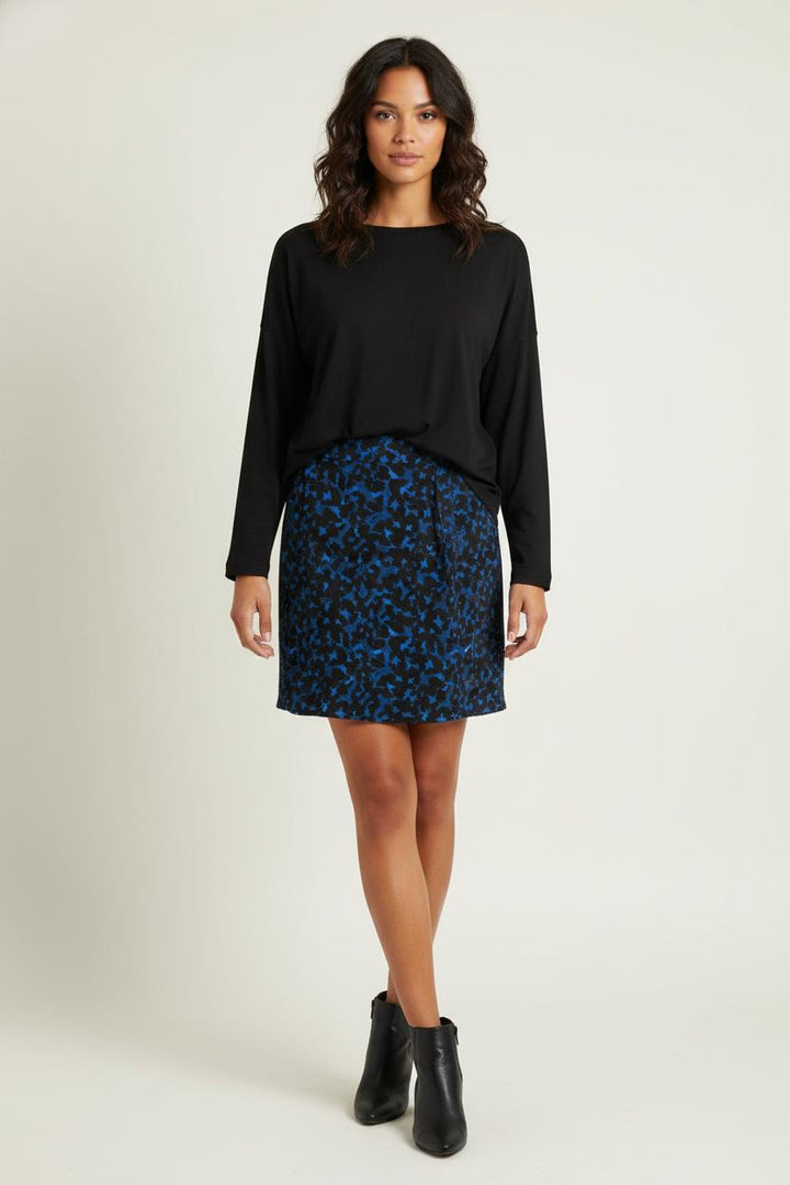 Jupe Courte Bleue et Noire - Taille S/36 de la marque Kookai | PARAD100777 - Vendu par Paradigme - Image 1