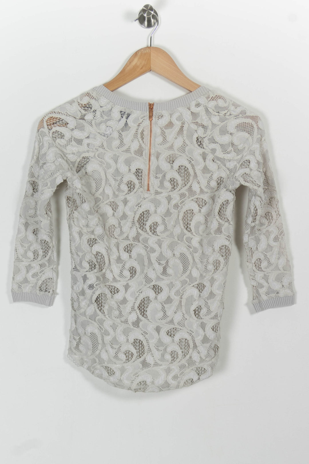 Top Dentelle Beige - Taille XS/34 de la marque The Kooples | PARAD100778 - Vendu par Paradigme - Image 4