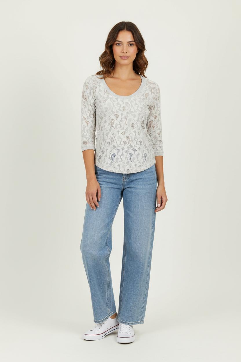 Top Dentelle Beige - Taille XS/34 de la marque The Kooples | PARAD100778 - Vendu par Paradigme - Image 1