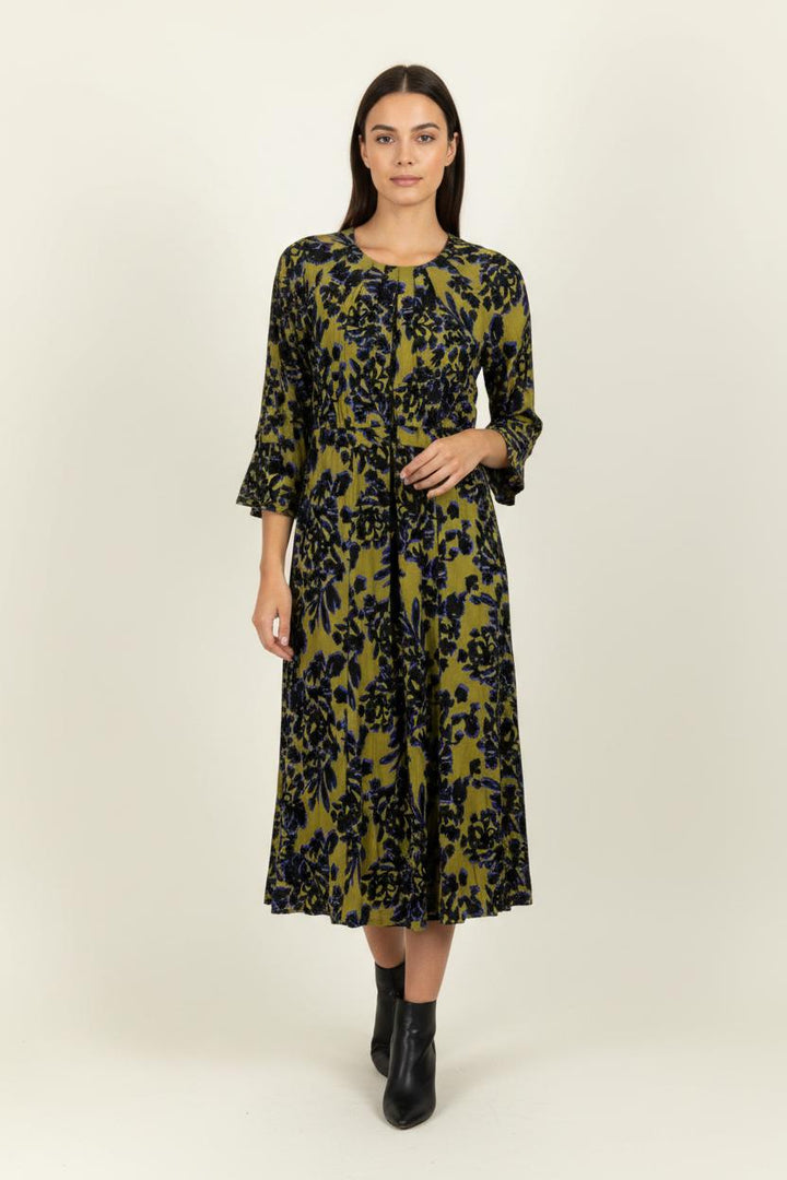 Robe Longue Vert et Noir - Taille L/40 de la marque Caroll | PARAD100787 - Vendu par Paradigme - Image 1
