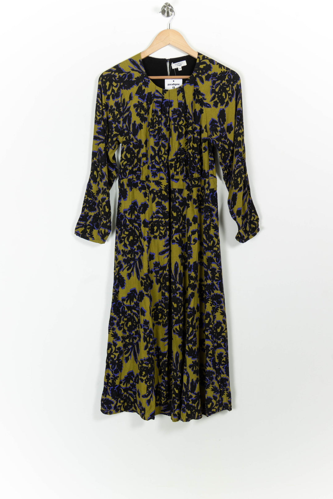 Robe Longue Vert et Noir - Taille L/40 de la marque Caroll | PARAD100787 - Vendu par Paradigme - Image 2