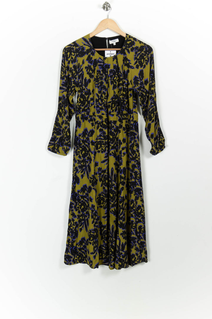 Robe Longue Vert et Noir - Taille L/40 de la marque Caroll | PARAD100787 - Vendu par Paradigme - Image 2
