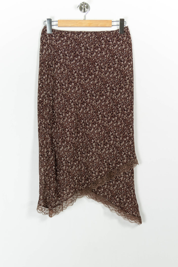 Jupe Asymétrique Marron - Taille L/40 de la marque Caroll | PARAD100788 - Vendu par Paradigme - Image 2