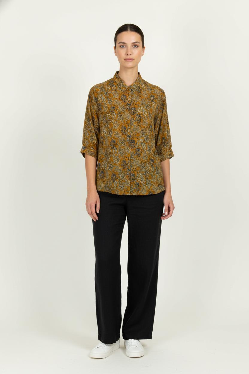 Chemise Orange et Bleue - Taille S/36 de la marque Sud express | PARAD100799 - Vendu par Paradigme - Image 1