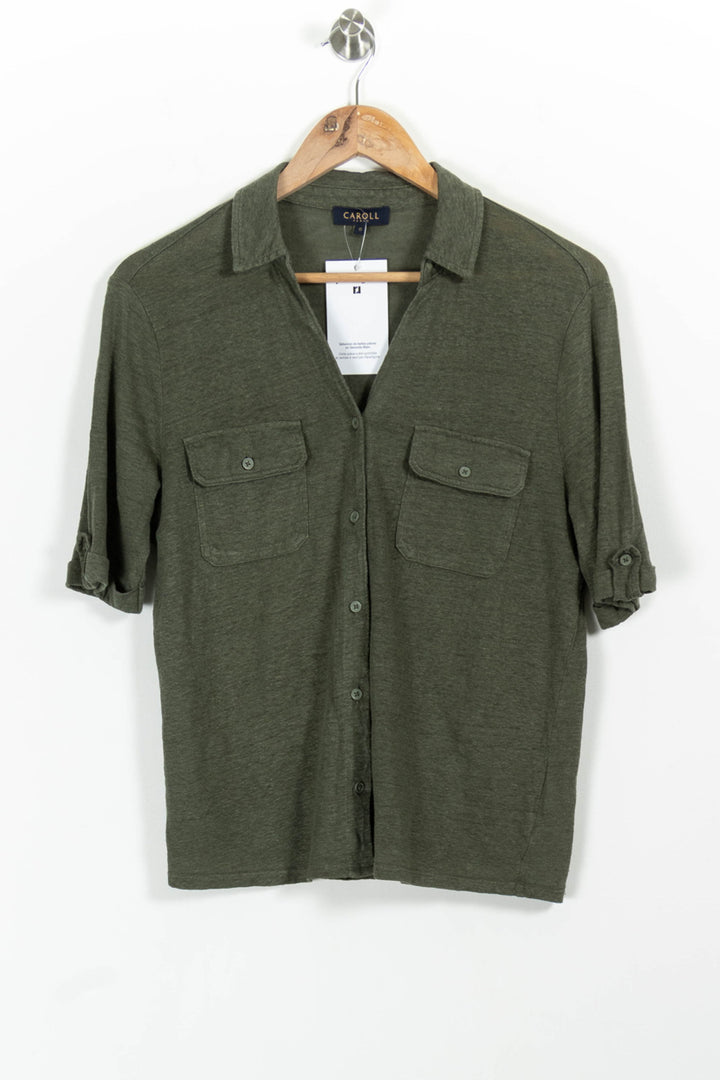 Chemise Verte - Taille S/36 de la marque Caroll | PARAD100800 - Vendu par Paradigme - Image 2