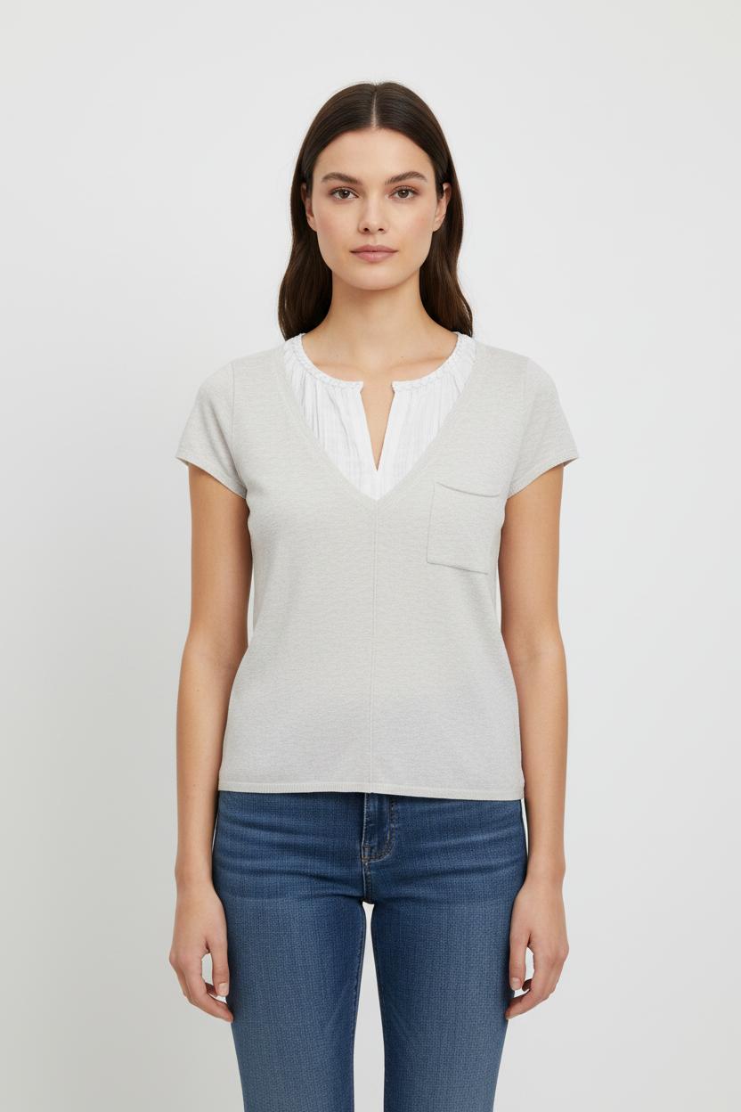 T-shirt Beige - Taille XS/34 de la marque Kookai | PARAD100807 - Vendu par Paradigme - Image 1