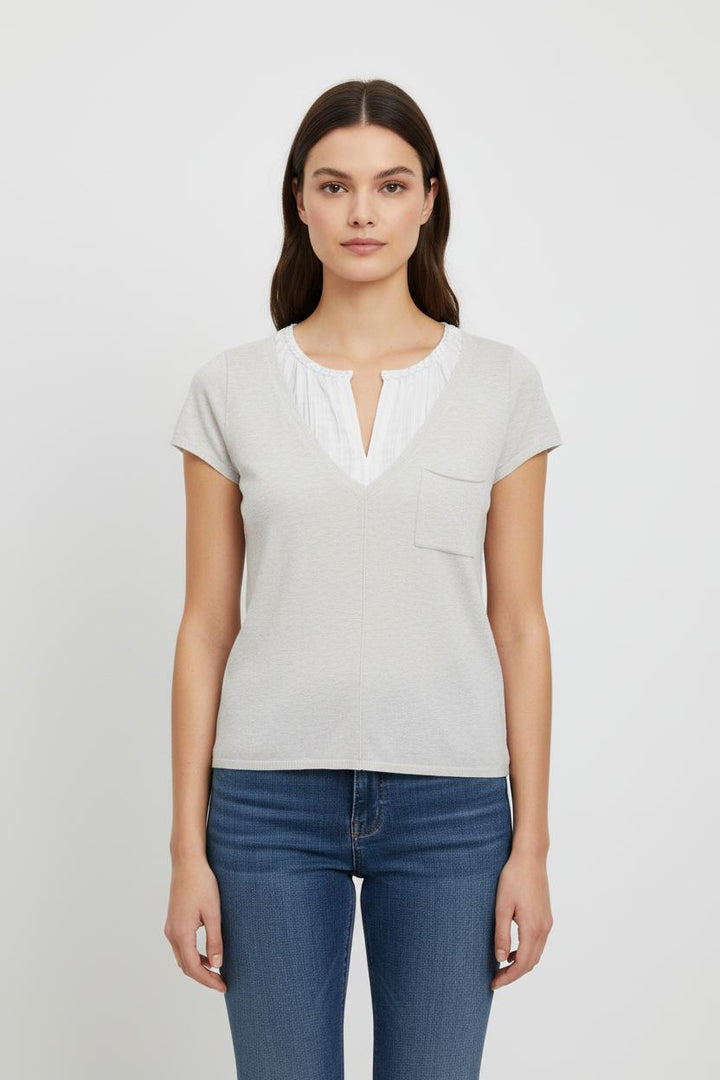 T-shirt Beige - Taille XS/34 de la marque Kookai | PARAD100807 - Vendu par Paradigme - Image 1