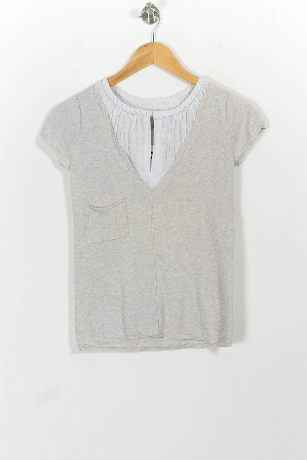 T-shirt Beige - Taille XS/34 de la marque Kookai | PARAD100807 - Vendu par Paradigme - Image 2