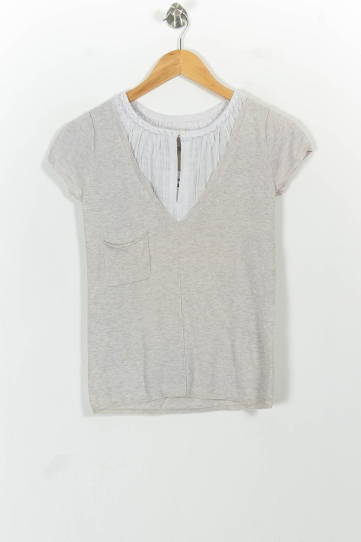 T-shirt Beige - Taille XS/34 de la marque Kookai | PARAD100807 - Vendu par Paradigme - Image 2