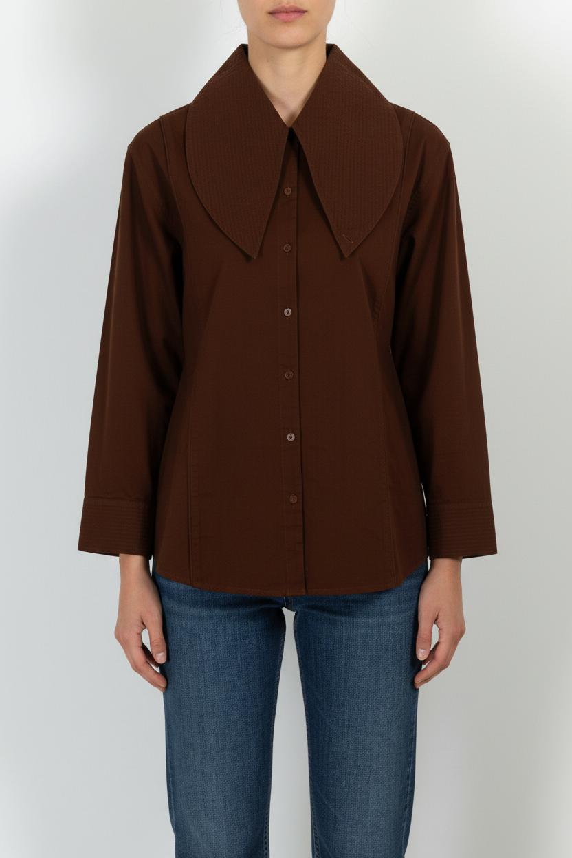 Chemise Marron - Taille L/40 de la marque Thinking Mu | PARAD100812 - Vendu par Paradigme - Image 1