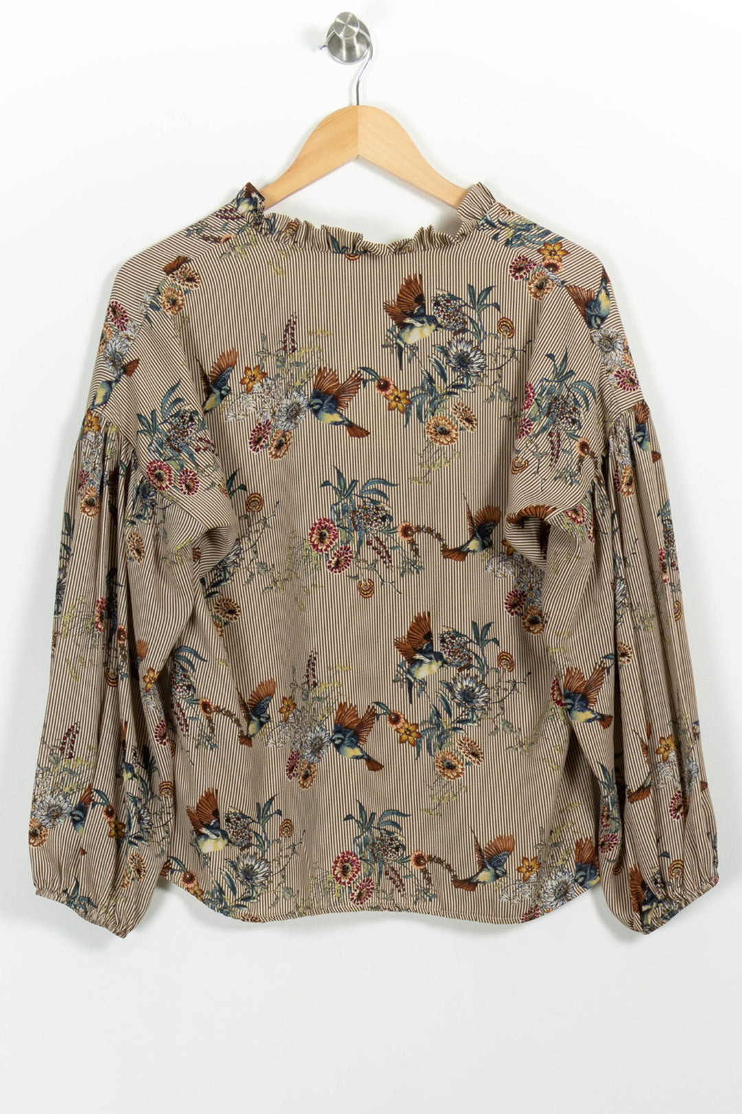 Blouse Fleurie Beige - Taille L/40 de la marque La Fée Maraboutée | PARAD100827 - Vendu par Paradigme - Image 4