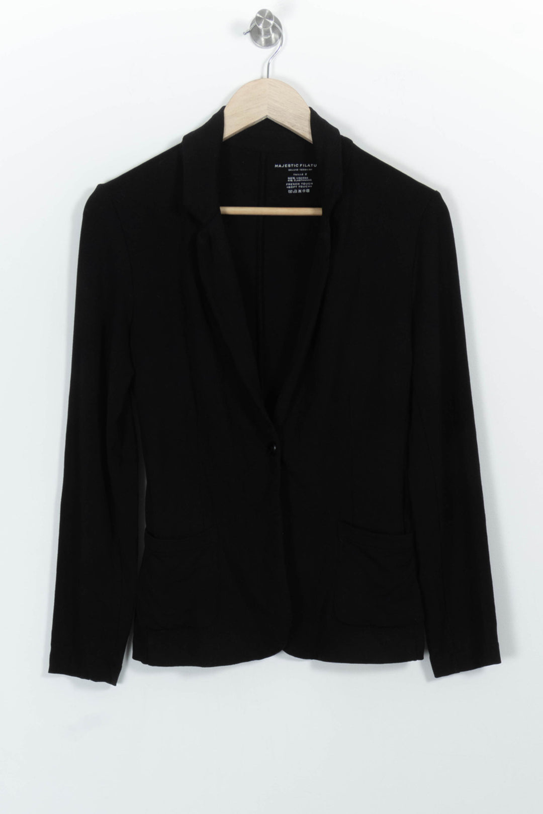 Blazer Noir - Taille M/38 de la marque Majestic Filatures | PARAD100831 - Vendu par Paradigme - Image 2