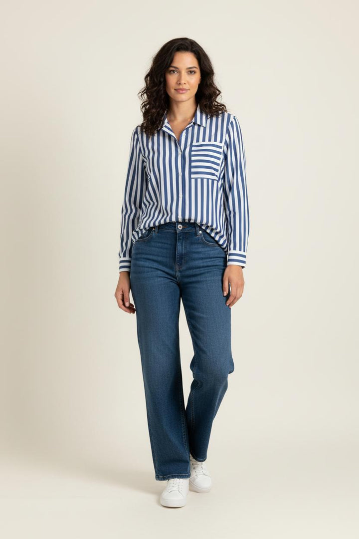 Chemise Rayée Bleue et Blanche - Taille XL/42 de la marque Saint James | PARAD100833 - Vendu par Paradigme - Image 1