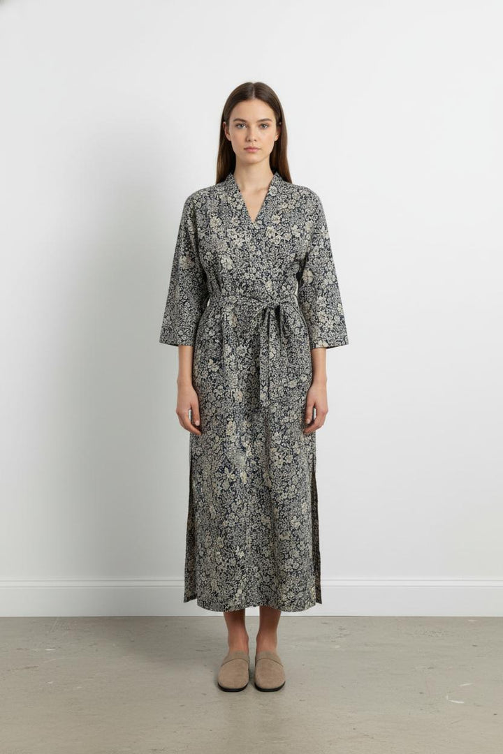 Robe Longue Bleue et Beige - Taille M/38 de la marque Petite Mendigote | PARAD100835 - Vendu par Paradigme - Image 1