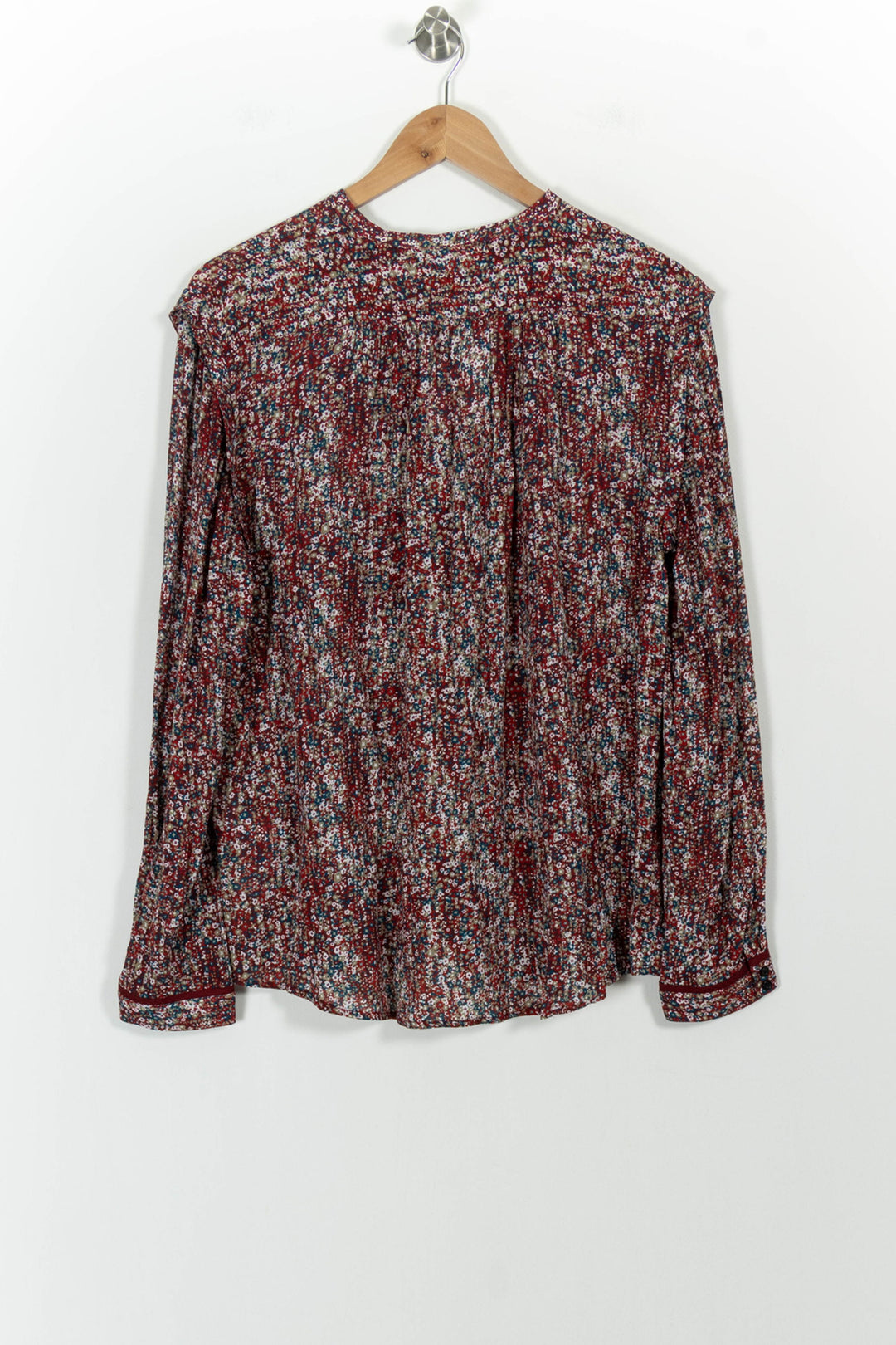 Blouse Fleurie Bordeaux et Blanc - Taille XL/42 de la marque Caroll | PARAD100849 - Vendu par Paradigme - Image 4