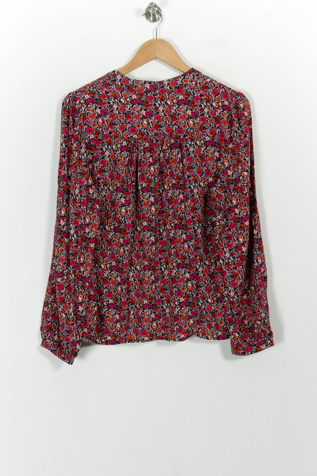 Blouse Fleurie Rouge et Noire - Taille XL/42 de la marque La Fée Maraboutée | PARAD100851 - Vendu par Paradigme - Image 4