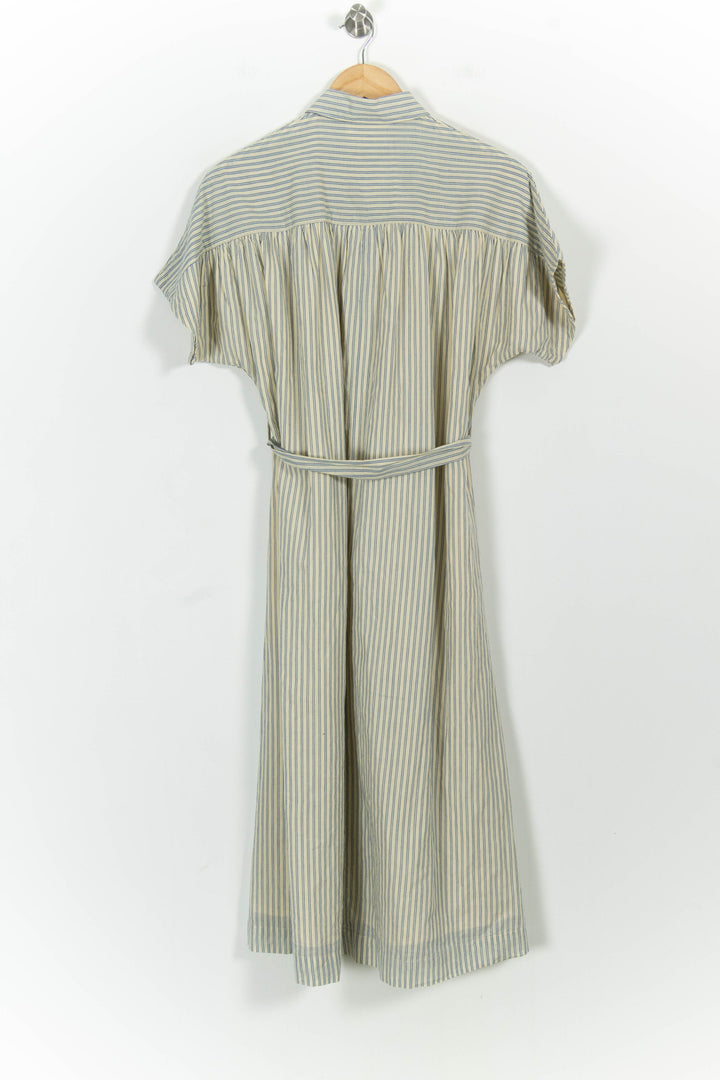 Robe Chemise Rayée Blanche et Bleue - Taille S/36 de la marque Léon & Harper | PARAD100852 - Vendu par Paradigme - Image 4